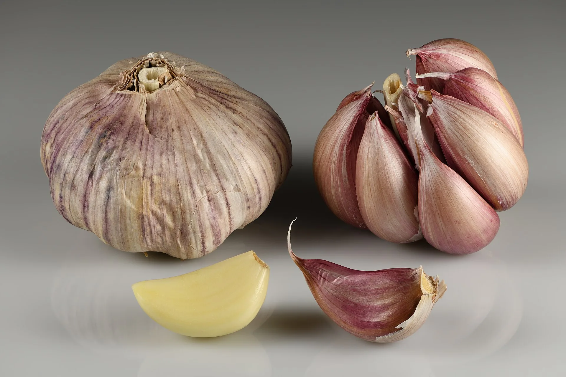 Garlic bulbs and cloves